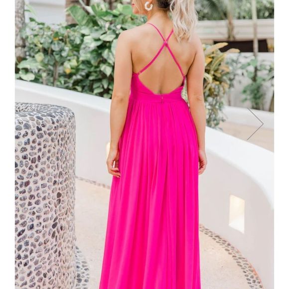 Pink Lily Women's Maxi Dress - Vibrant Pink - Picture 2 of 4